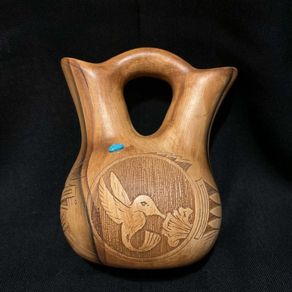 Dwayne Blackhorse Navajo Hummingbird Wedding Vase